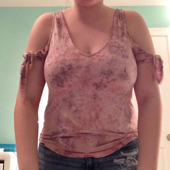AE pink cold sholder tank top - Picture 1 of 3